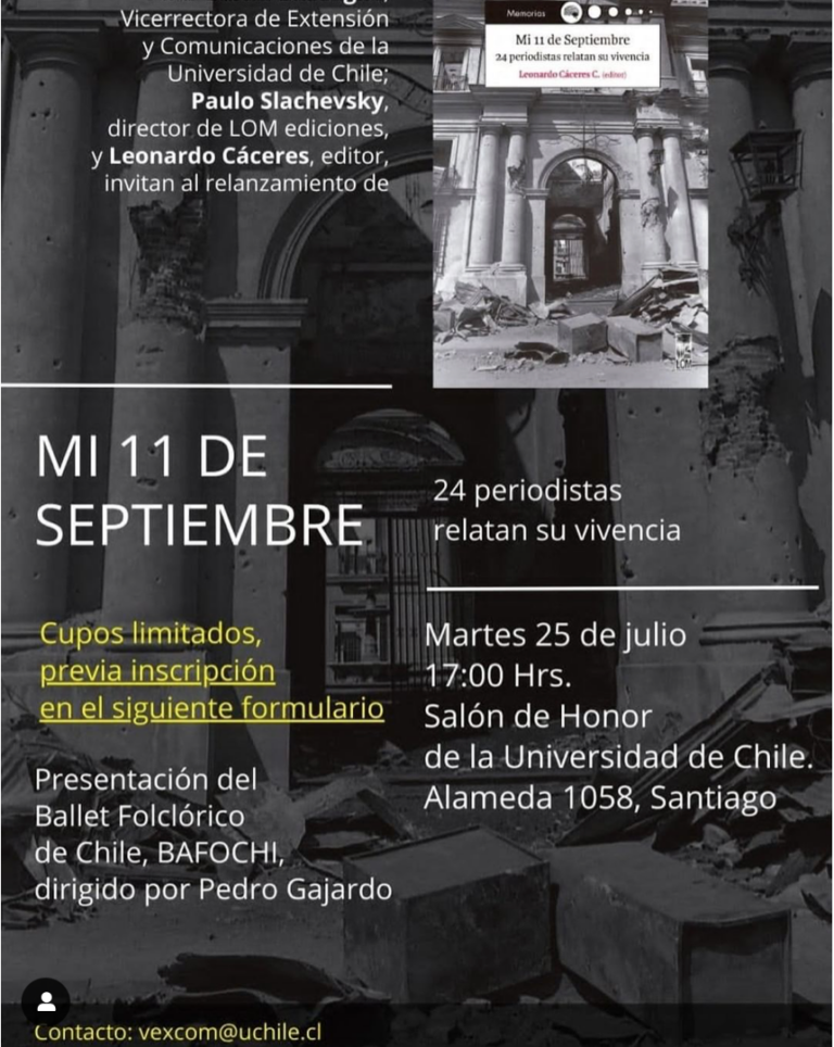 Relanzamiento de libro «MI 11 DE SEPTIEMBRE»