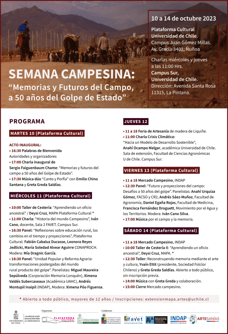 Semana «Memorias y Futuros del Campo, a 50 años del Golpe de Estado»