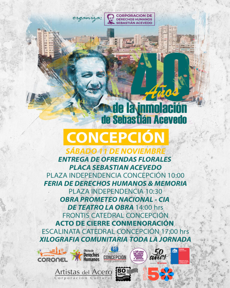 Conmemoran 40 años de la inmolación de Sebastián Acevedo en Concepción